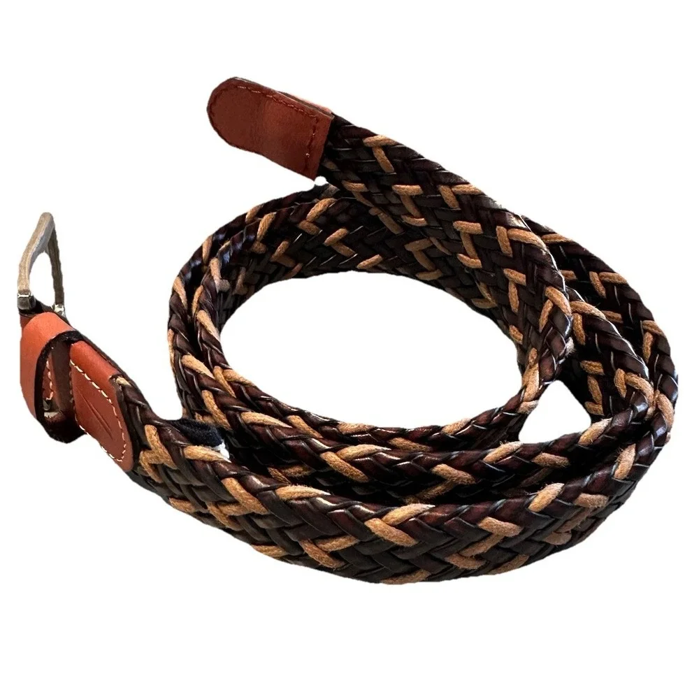 Men's Nautica Braided Black Brown Belt Size Small 30-32‎